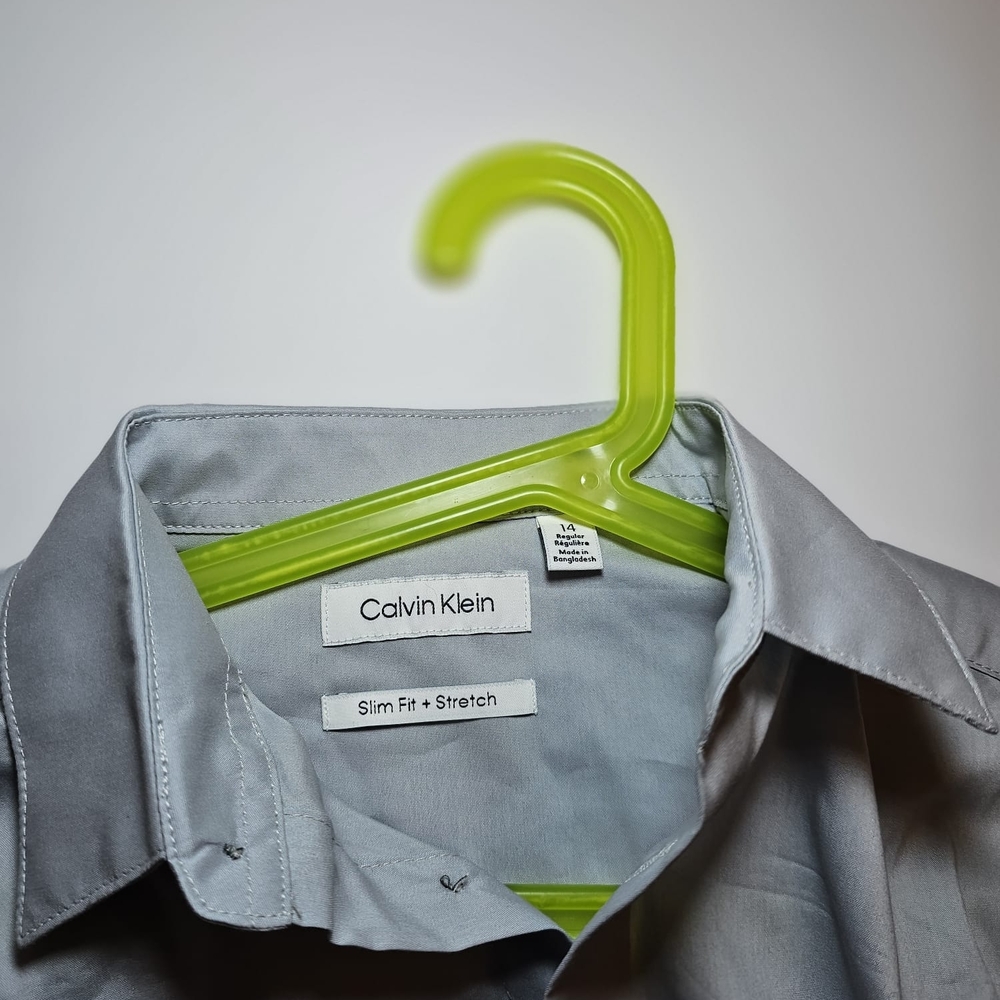 Calvin Klein Gray Teen Boy's Slim Fit Shirt
